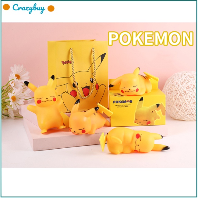 Cr Đèn Ngủ Hình Pokemon Pikachu Dễ Thương Dùng Trang Trí Phòng Khách / Phòng Ngủ