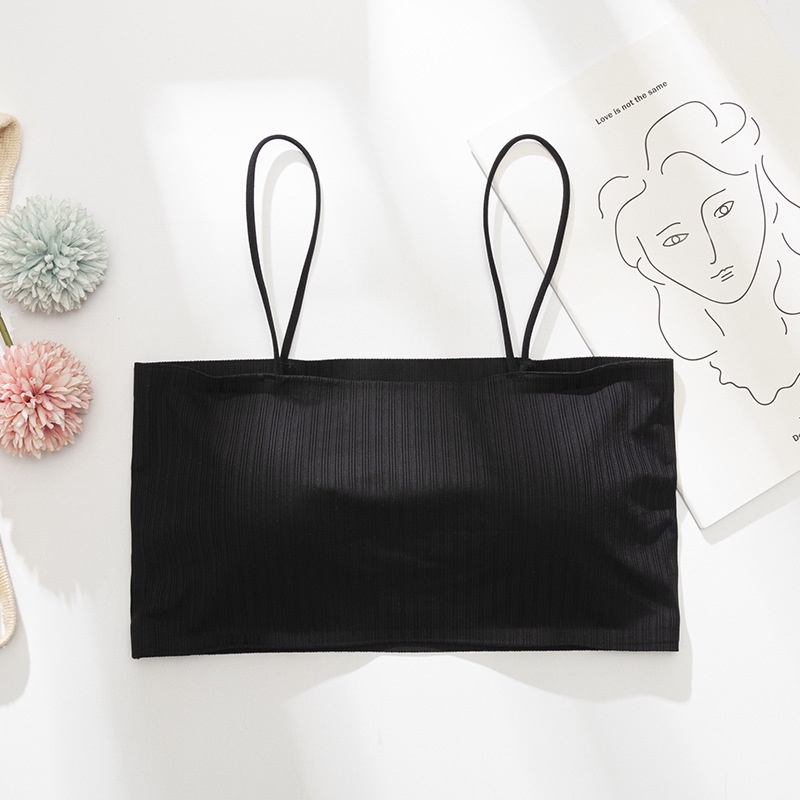 Áo Lụa Hai Dây Dáng Ngắn Mỏng Một Mảnh Không Đường May Trẻ Trung Cho Nữ Sinh