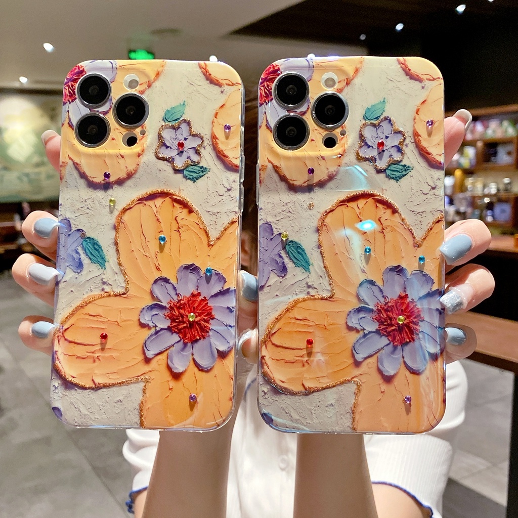 Ốp Điện Thoại TPU Chống Sốc Họa Tiết Hoa Màu Vàng Cho IPhone 14 13 12 11 Pro MAX 14 Plus X XR XS MAX 7 8 Plus