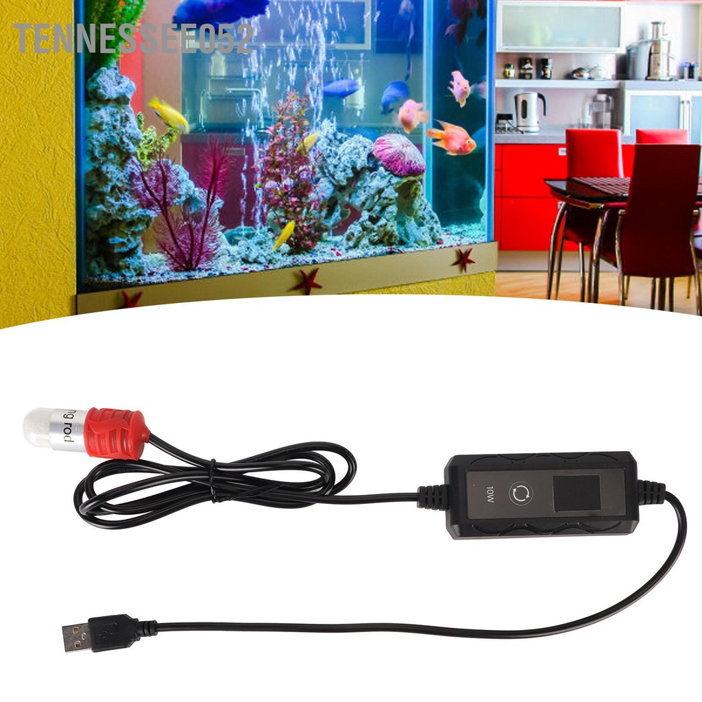 Tennessee052 Siêu Mini Cá Nóng Sử Dụng Nguồn Điện USB 10W Có Thể Điều Chỉnh Chìm Hồ Làm Cần Màn Hình LED Hiển Thị Bình Giữ Nhiệt