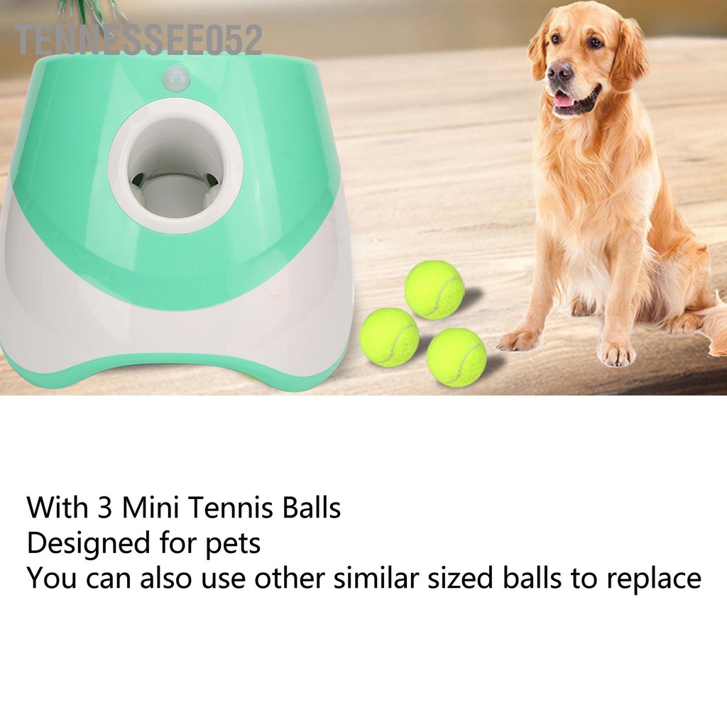 Tennessee052 Máy phóng bóng tự động cho chó Có thể sạc lại 3 chế độ ném thú cưng tương tác màu xanh lá cây ngoài trời trong nhà