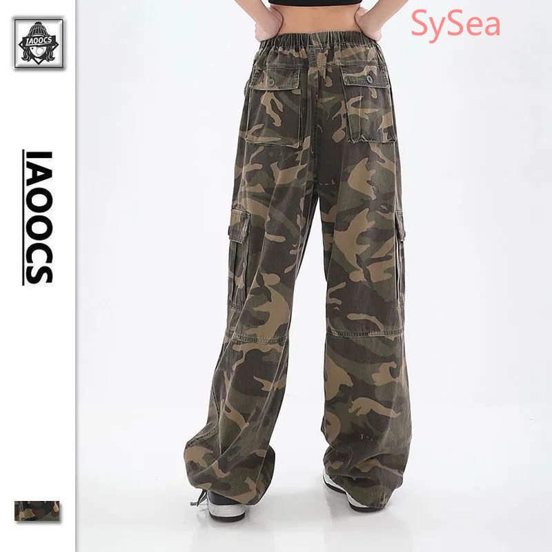 Quần Dài Lưng Cao Dáng Rộng Họa Tiết Rằn Ri Phong Cách Retro Cá Tính