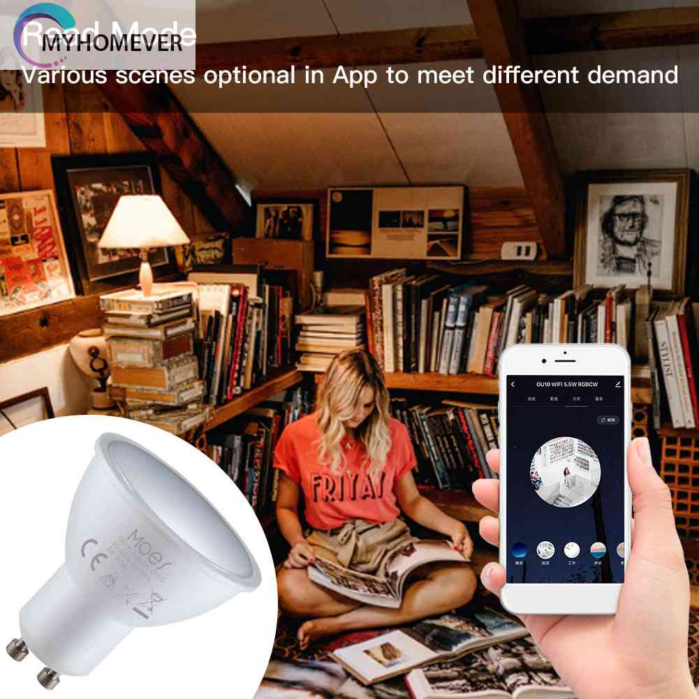 Bóng Đèn Thông Minh MoesHouse GU10 400LM Wi-Fi 2.4GHz RGB Thay Đổi Màu Sắc