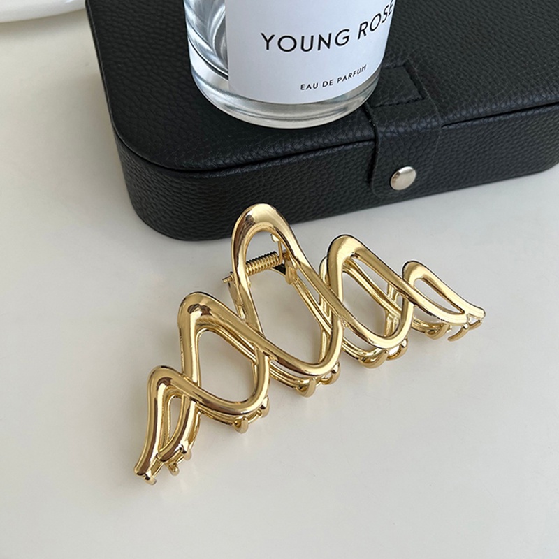 Kẹp Tóc Hình Cá Mập Rỗng Bằng Hợp Kim Màu Trơn Dễ Phối Đồ Phong Cách Punk DIY