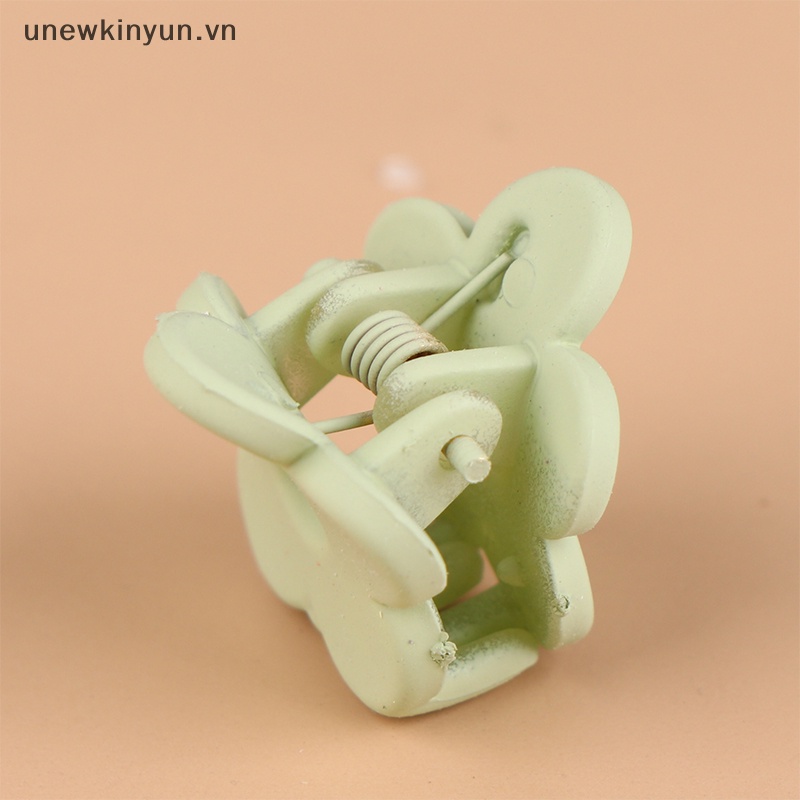 Set 10 Kẹp Tóc Càng Cua Mini 3cm Họa Tiết Hình Học Bằng Nhựa Nhám Cho Nữ