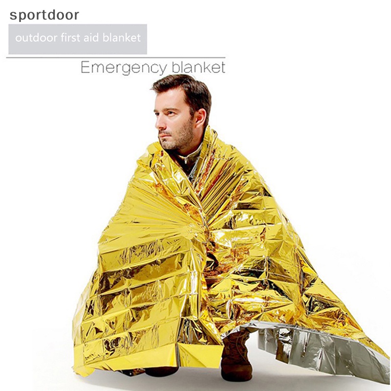 [sportoutdoor] Chăn Sơ Cứu Một Mặt 210 * 160 cm Lá Bạc / Vàng Giữ Ấm Ngoài Trời [out]