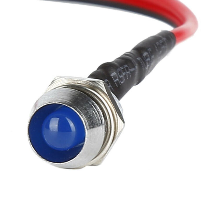 Set 10 Đèn LED Xanh 8mm 12V IP65 Chống Thấm Nước Chuyên Dụng Cho Xe Hơi / Tàu Thuyền