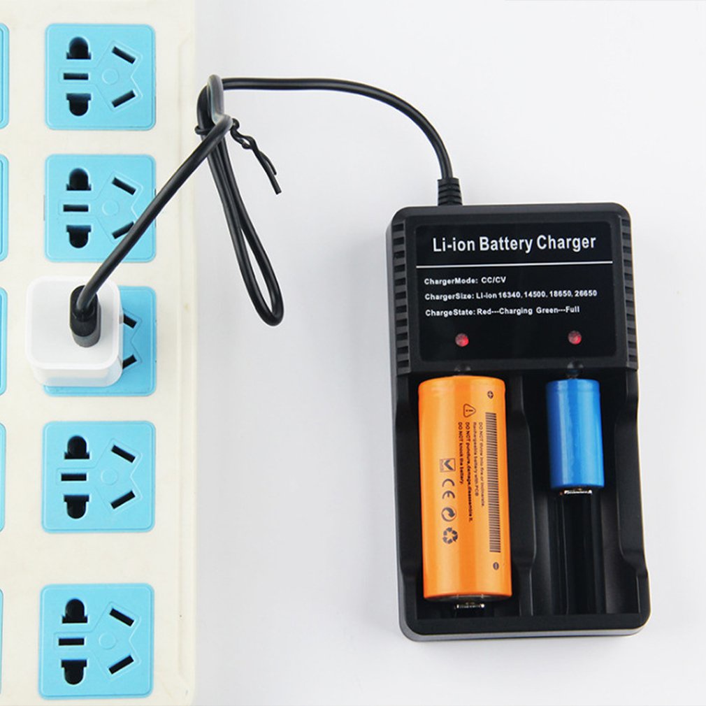 Battery Usb Charger Universal 2 Slot Smart Chargering For Rechargeable Batteries Li-Ion Nimh 18650 26650 14500 16340 [Q/12]