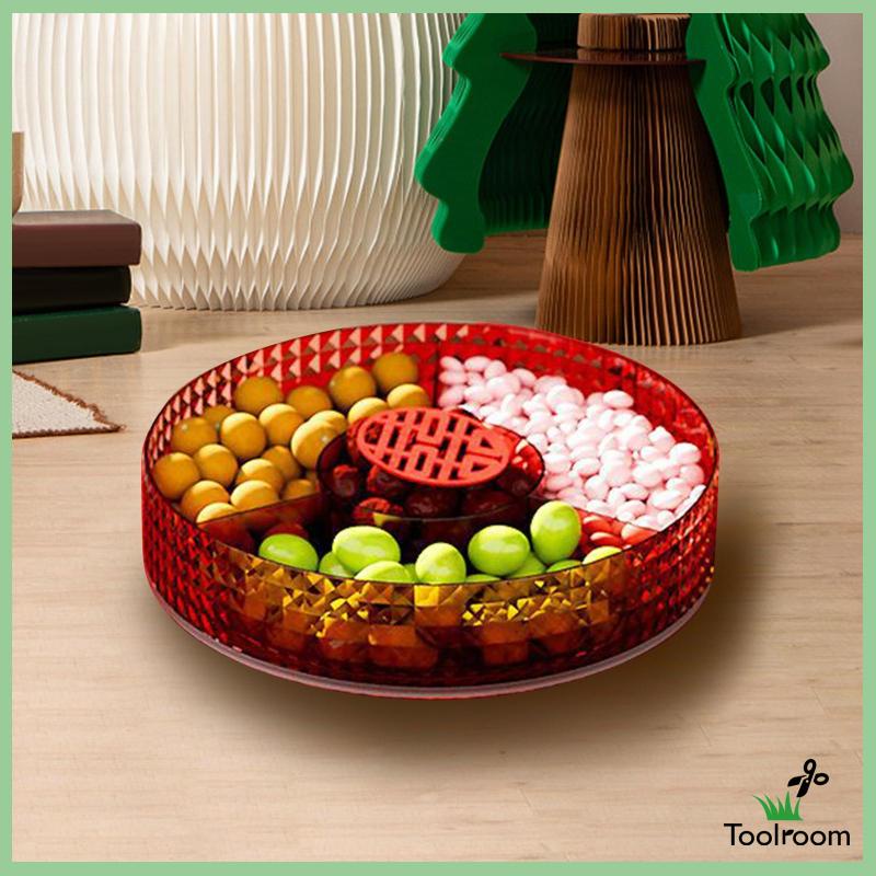 Khay Phục Vụ Bánh Quy Chia 4 Ngăn Dạng Xoay Cho Văn Phòng