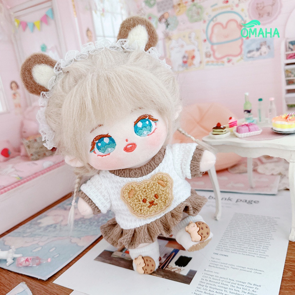 Búp Bê Nhồi Bông Vải Cotton Mềm Mại Hình Chú Gấu Dùng Làm Trang Phục Chụp Ảnh