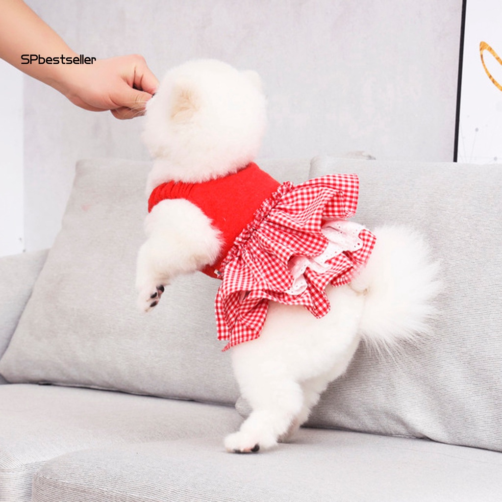 Spbestsellwr Đầm Phối Bèo Và Thắt Nơ Bằng Polyester Hai Ống Trang Trí Cuộc Sống Hàng Ngày Cho Cún Cưng