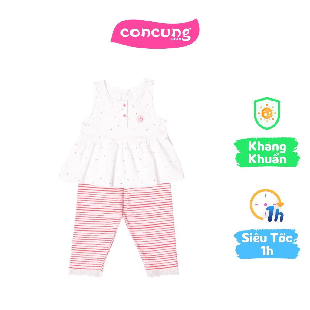 Bộ bé gái lửng Cá sao biển Animo CL822046 (18-24M,Trắng)