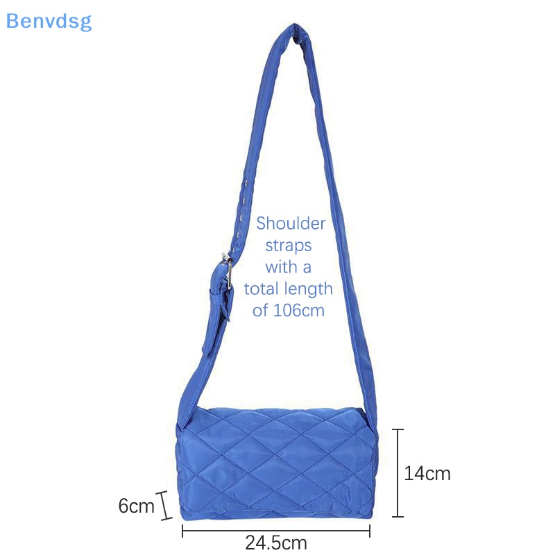 Túi Xách Đeo Chéo Vai Bằng Nylon Cotton Sáng Bóng Sức Chứa Lớn Mùa Đông Cho Nữ