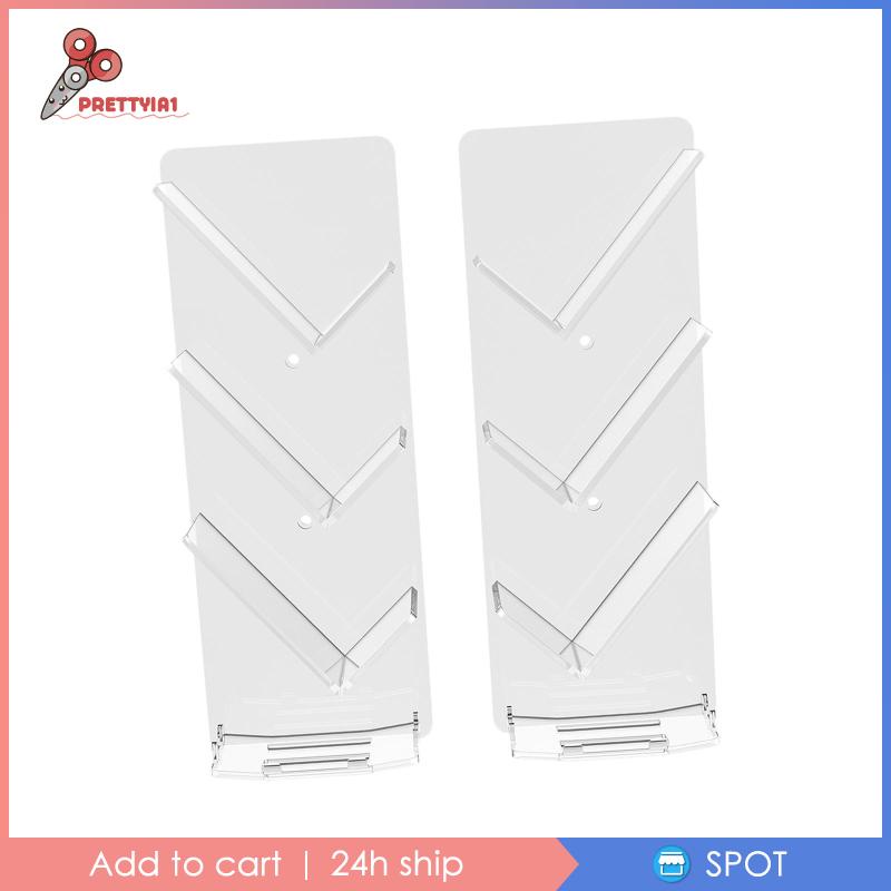1 [Prettyia1] 2 Giá Đựng Đồ Gắn Tường Bằng Acrylic Bền Cho Nhà Tắm Văn Phòng