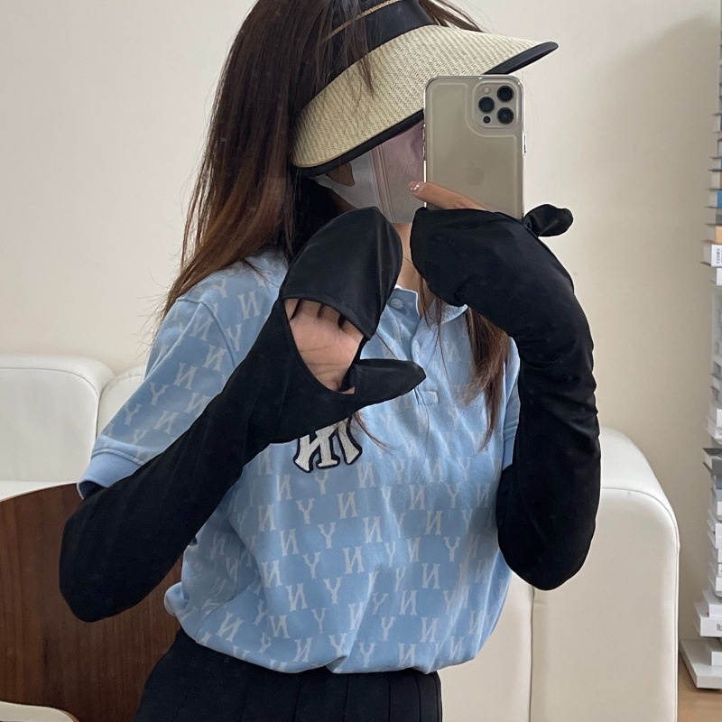 Găng Tay Chống Nắng Bằng Lụa Lạnh Màu Trơn Dáng Rộng Sang Trọng Cho Nữ