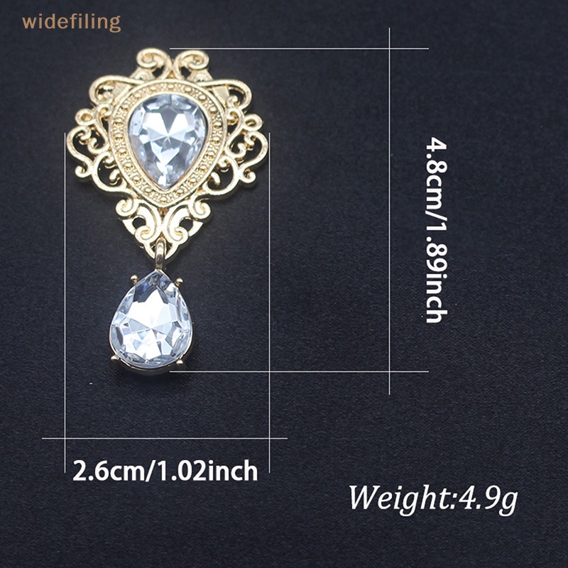 Cài Áo Hình Giọt Nước Phẳng 26 * 48mm Bằng Hợp Kim Đính Pha Lê Trang Trí Tiệc Cưới