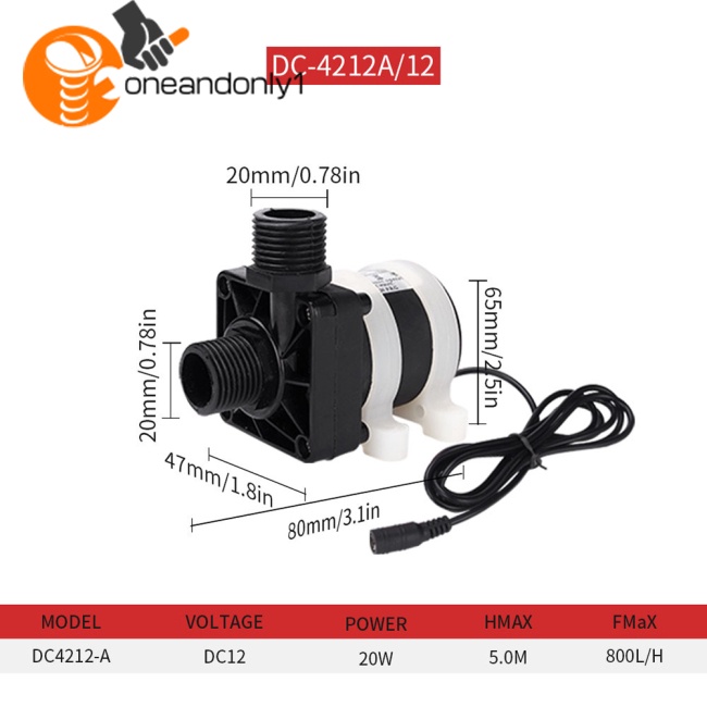 Máy Bơm Chìm DC 12V / 24V Không Chổi Than Mini Tiếng Ồn Thấp Cho Bể Cá