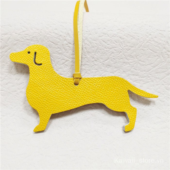 Hàng Mới Về!}Dây Treo Túi Xách Một Mặt Màu Sắc Không Thấm Dầu Hình Chú Chó Dachshund Đơn Giản Dễ Thương Fema
