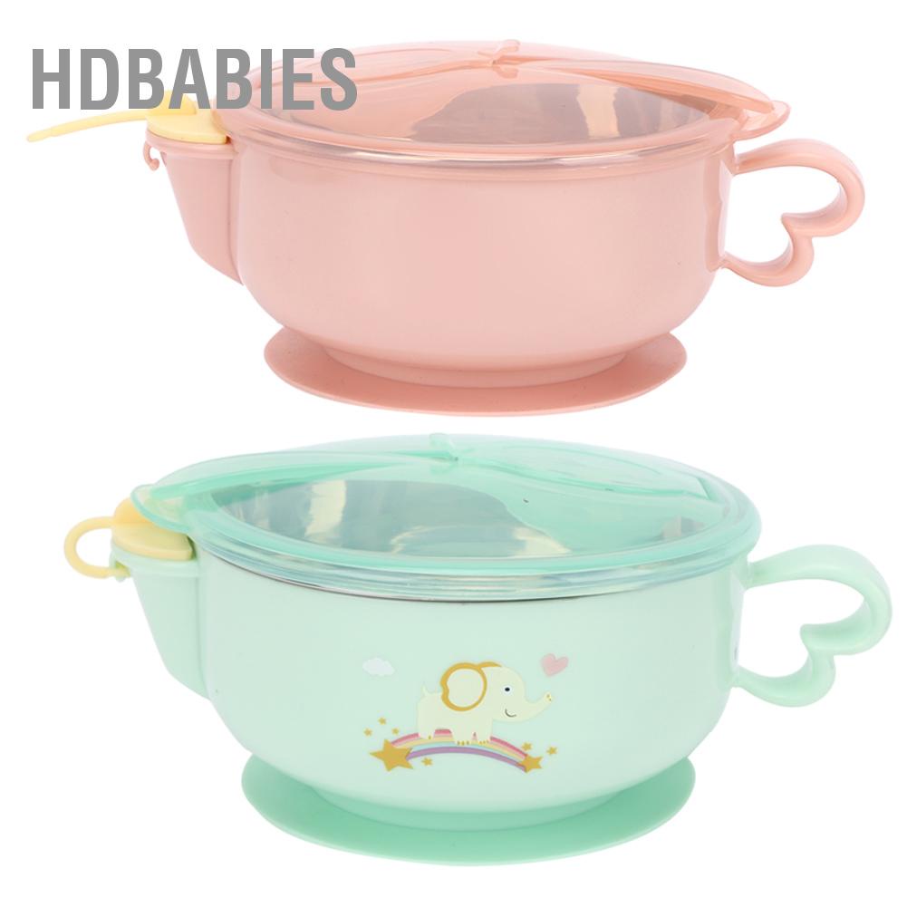 HDbabies Bộ đồ ăn cho trẻ em phun nước giữ nhiệt Bát hút