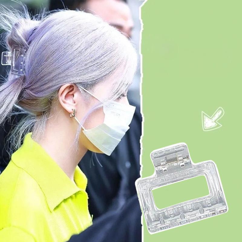 Kẹp Tóc Hình Vuông Cỡ Nhỏ 5cm Màu Trơn Trong Suốt Thời Trang diy Cho Nữ