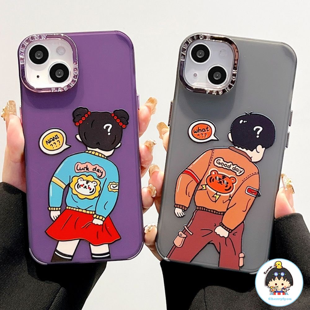 Ốp Điện Thoại TPU Mềm Chống Rơi Họa Tiết Hoạt Hình Vui Nhộn Cho IPhone 11 14 13 12 Pro Max XR X 7 8 Plus