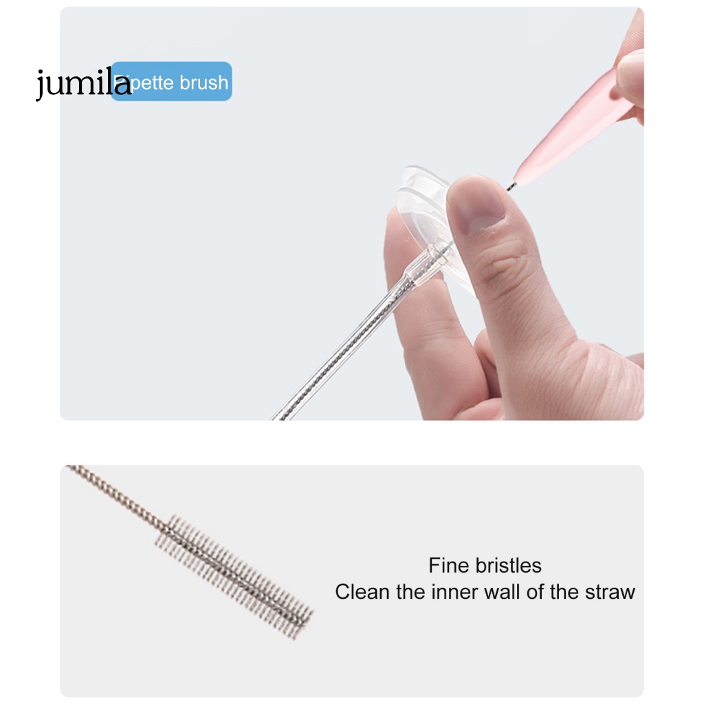 1 Bộ Cọ Vệ Sinh Bình Sữa Em Bé Bằng Silicone Cán Dài Tiện Lợi