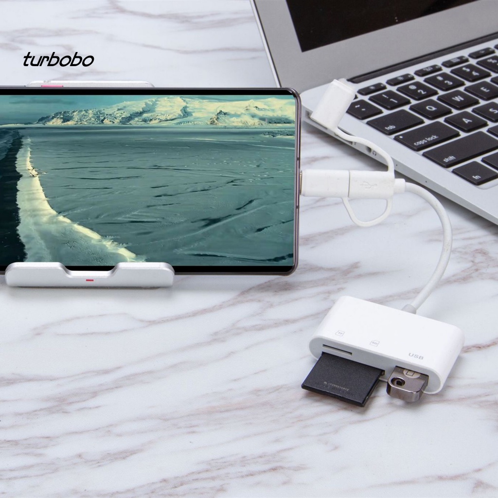 Đầu Đọc Thẻ Nhớ SD / TF / OTG Cổng Micro USB 3.0 Type-C Chống Sốc Nhỏ Gọn Tiện Lợi Dành Cho Notebook 8Pin