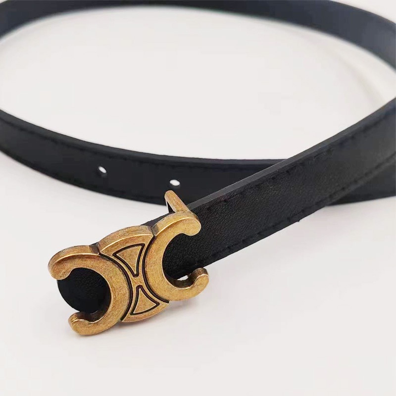 Thắt Lưng Da PU Bản Nhỏ Khóa Kim Loại Phong Cách Vintage Thời Trang Cho Nữ