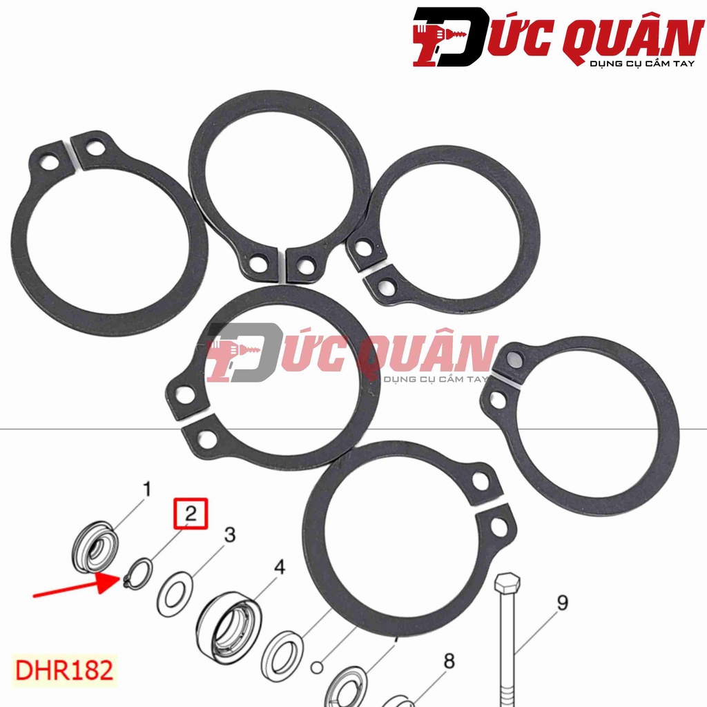 Vòng gài chử C máy bắn vít Makita TD022/ TD020