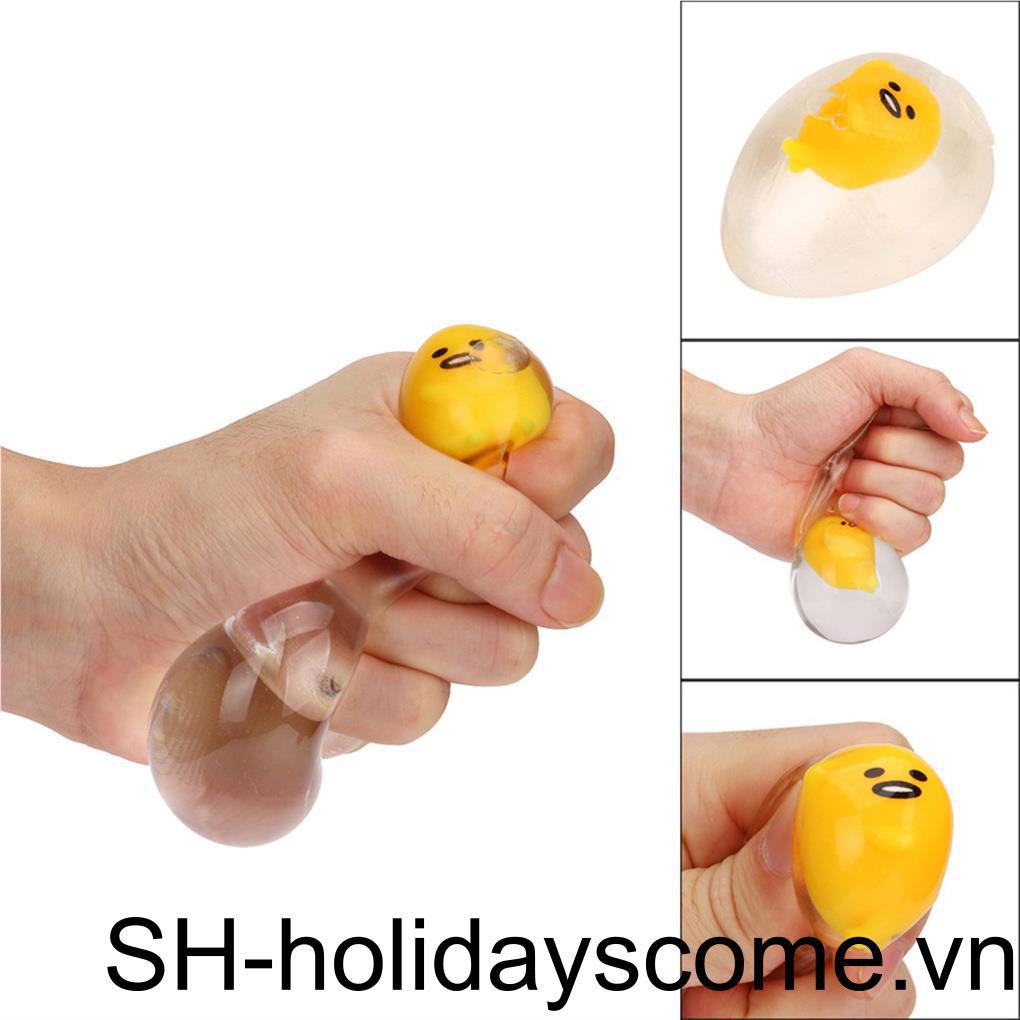 Đồ Chơi Bóp Giảm Căng Thẳng Chống Thấm Nước Hình Quả Trứng Lười Biếng Dành Cho Trẻ Em