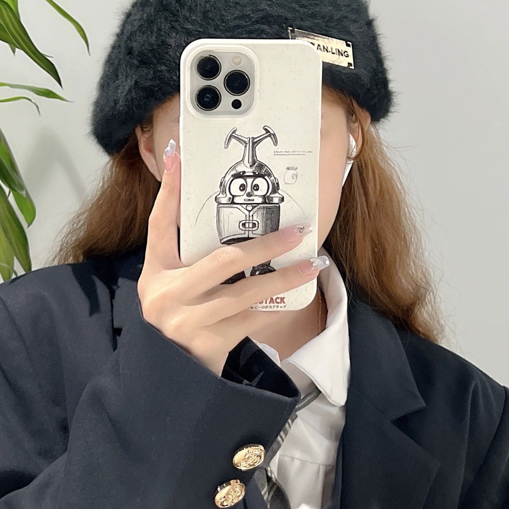 Ốp Điện Thoại PC Viền Silicon Mềm Chống Sốc Họa Tiết Hoạt Hình Đơn Giản Cho iPhone 14 13 12 11 PRO MAX