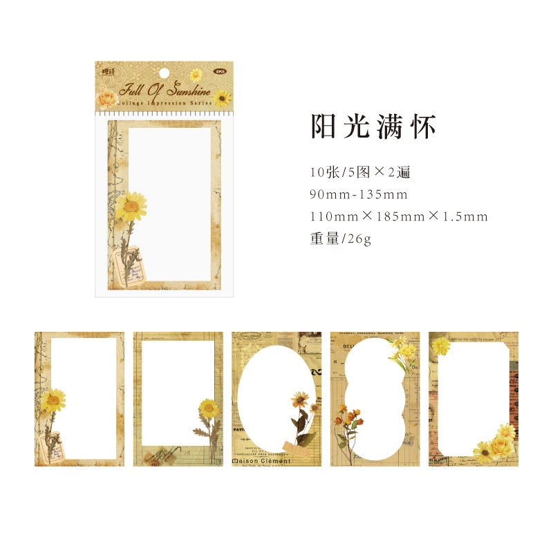 Bộ 10 Miếng Dán Khung Ảnh Trong Suốt Cỡ Lớn Kiểu Vintage Trang Trí Sổ Tay DIY