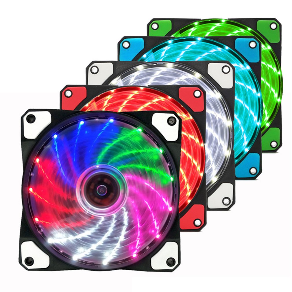 Rgb Pc Case Fans Computer Cooling Fan 15 Lights Streamer 12025 Chassis 120Mm Led Pwm Light Heat Dissipation [Q/15]