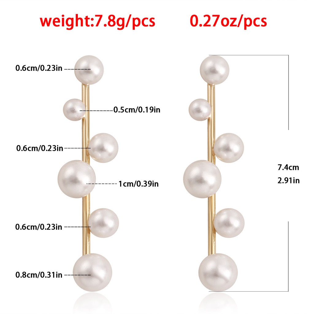Khuyên Tai Kim Loại Tua Rua Đính Hạt Ngọc Trai Nhân Tạo Đơn Giản Thời Trang