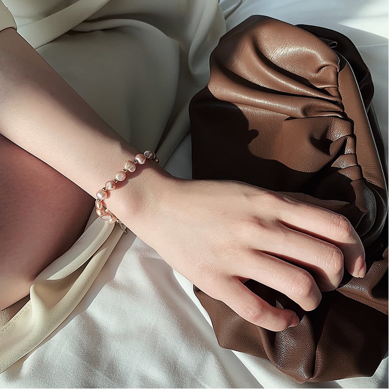 Bingyingge Vòng Tay Ngọc Trai Baroque Tự Nhiên Thiết Kế Đuôi Cá ins Đơn Giản Hợp Thời Trang Cho Nữ Sinh
