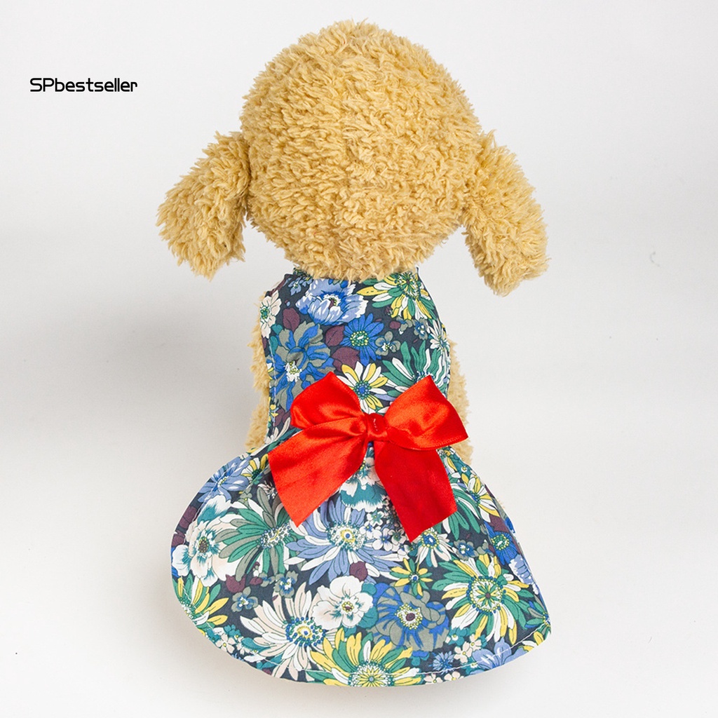 Đầm Công Chúa Mềm Mại Thoải Mái Đính Nơ In Hoa Bắt Mắt Cho Cún Cưng