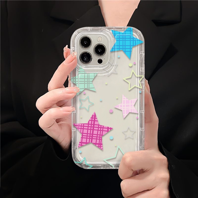 Ốp Điện Thoại TPU Silicon Mềm Trong Suốt Chống Sốc Hình Ngôi Sao Cho IPhone 11 13 14 12 Pro 7 8 6 6s Plus XS Max X XR