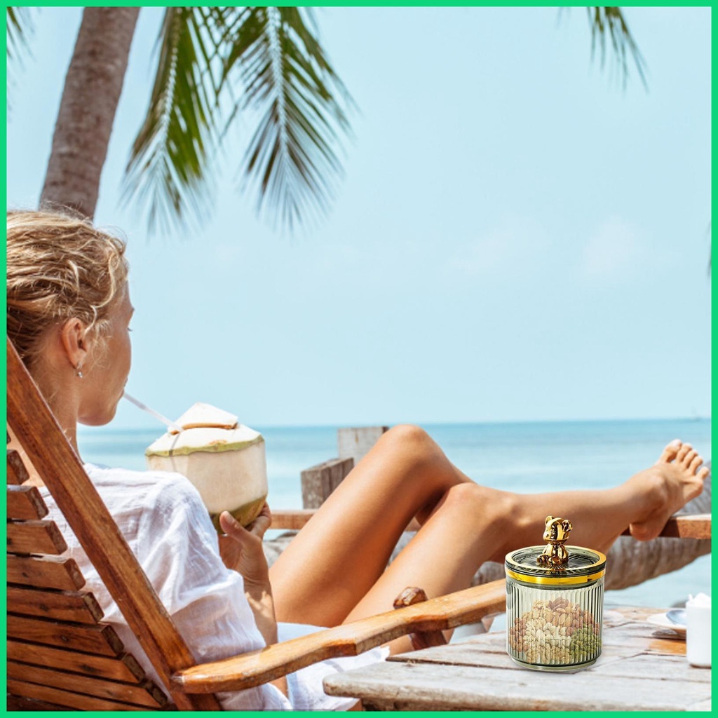 Hộp Đựng Tăm Bông / Bông Ngoáy Tai Bằng Acrylic Trong Suốt Kèm Nắp Đậy Tiện Dụng