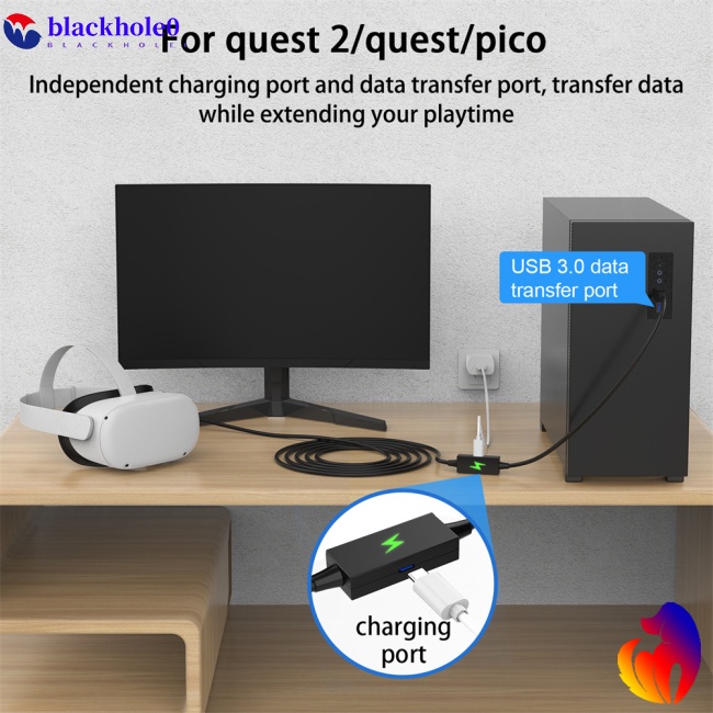 Dây Cáp Sạc Nhanh 5m 5gbps Usb Type C Tương Thích Với Quest 2 / PICO4 / Neo3 / Meta Quest Pro