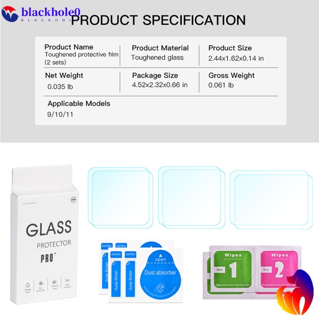 1 Bộ Kính Cường Lực Bảo Vệ Màn Hình Chống Trầy Tương Thích Với Gopro11 / 9 / 10