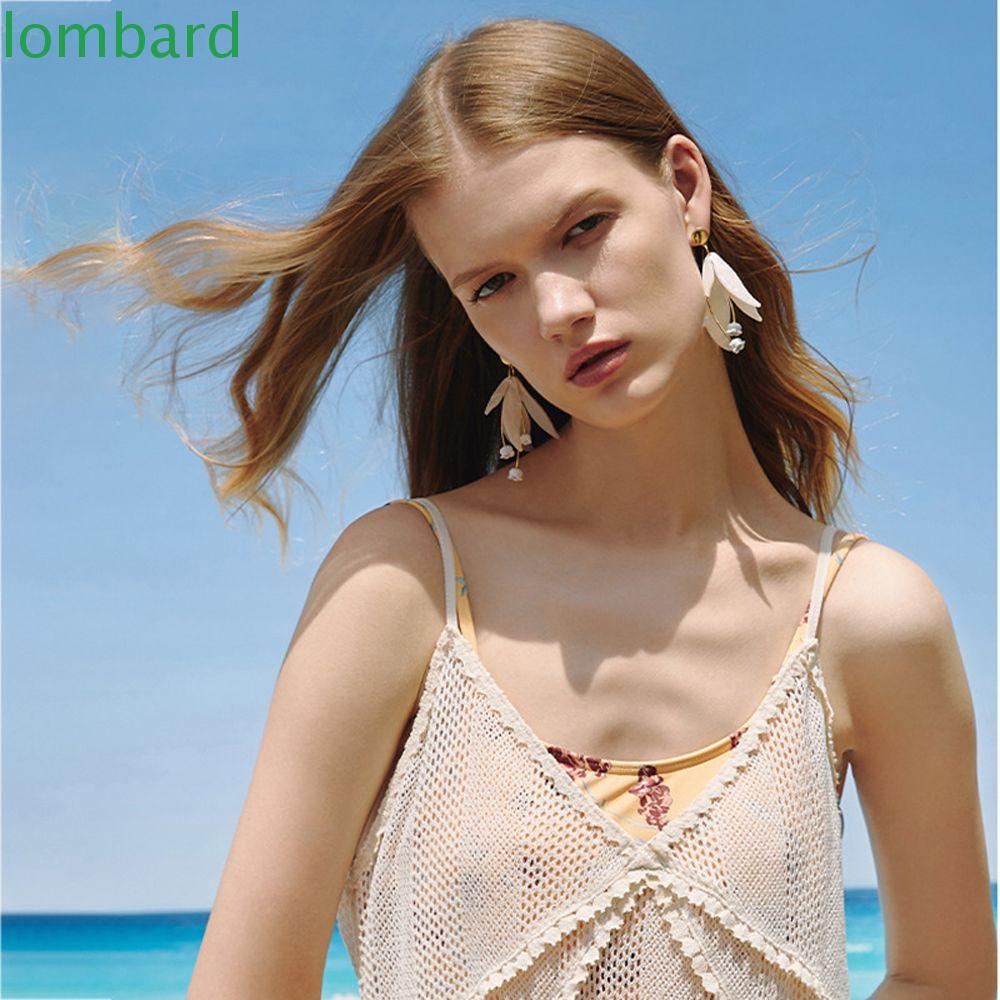 Bông Tai Tua Rua Dài Bằng Acrylic Phong Cách Vintage Ngọt Ngào Cho Nữ