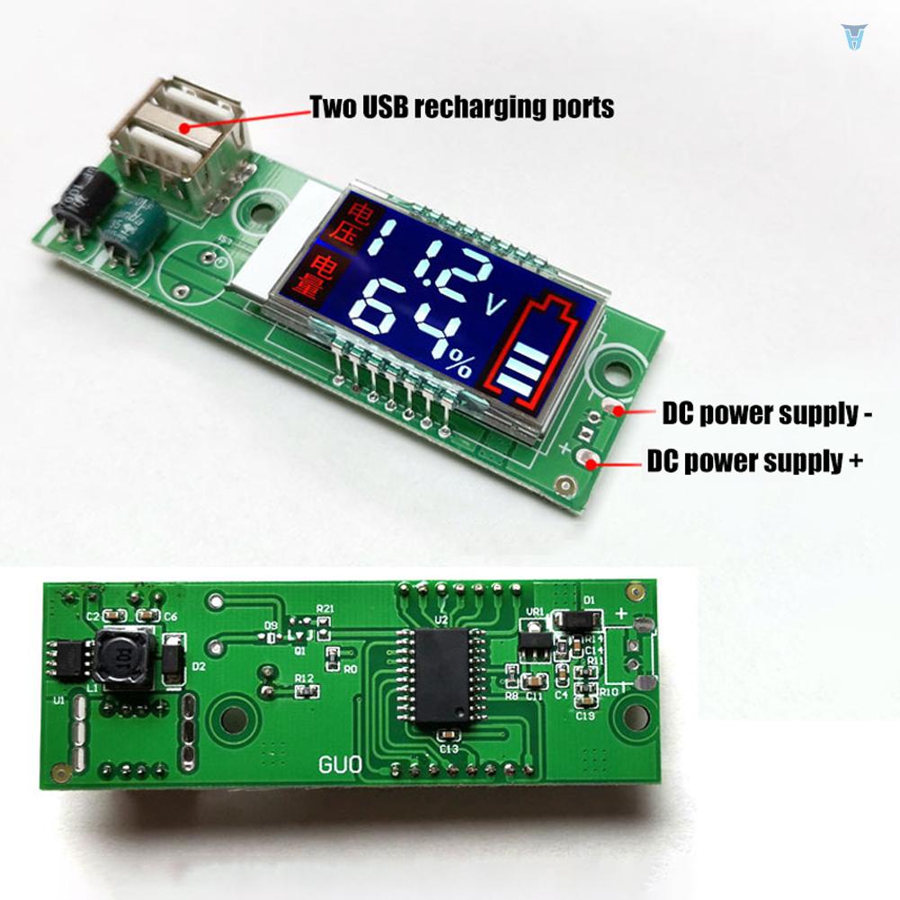 Đồng Hồ Đo Điện Áp Hiển Thị Màn Hình LCD Với Giao Diện USB Cho Pin Lithium 12.6V 3S