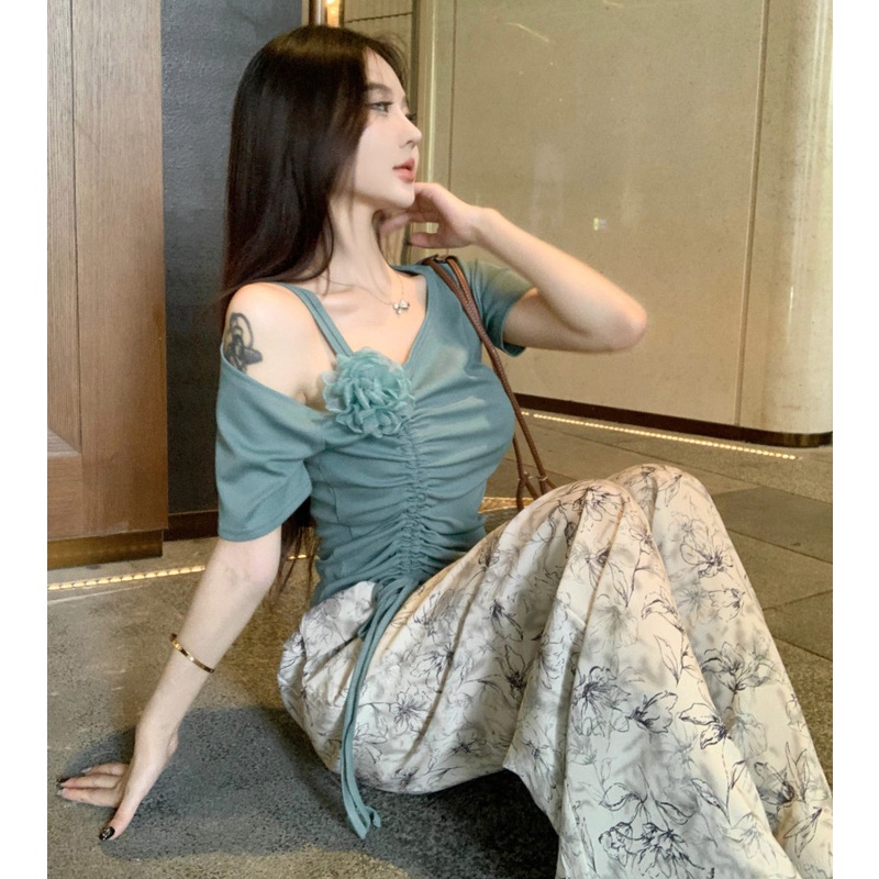 Áo Kiểu Trễ Vai Dáng Ngắn Hợp Thời Trang Cho Nữ