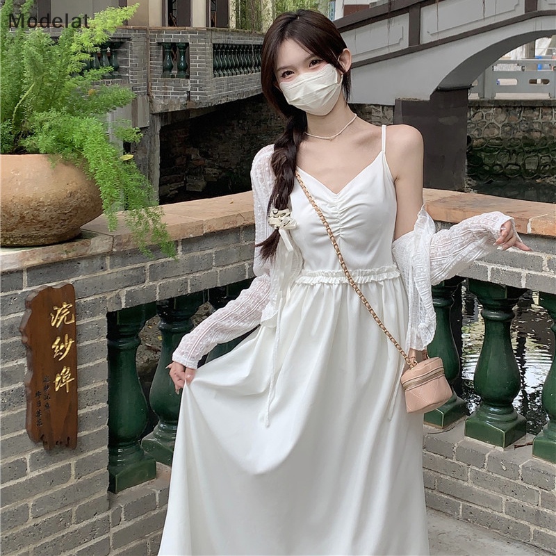 Mfc Đầm Chiffon Hở Vai Dáng Ôm Màu Trơn Thời Trang Mùa Hè Cho Nữ