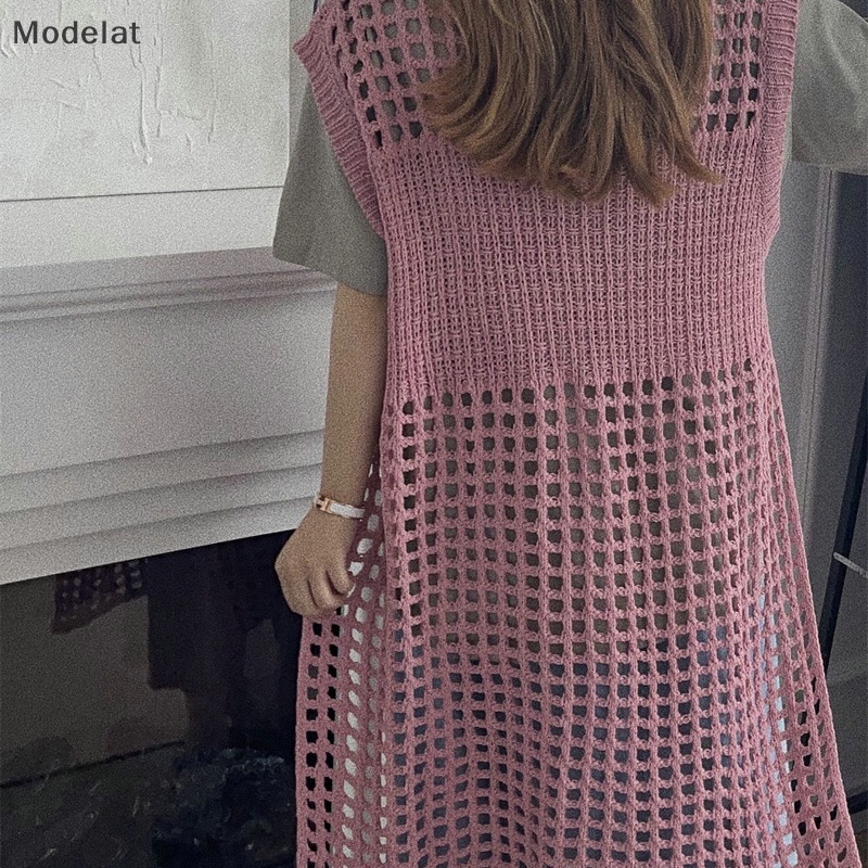 Đầm Dệt Kim Sát Nách Dáng Rộng Xẻ Tà Thời Trang Đường Phố Cho Nữ