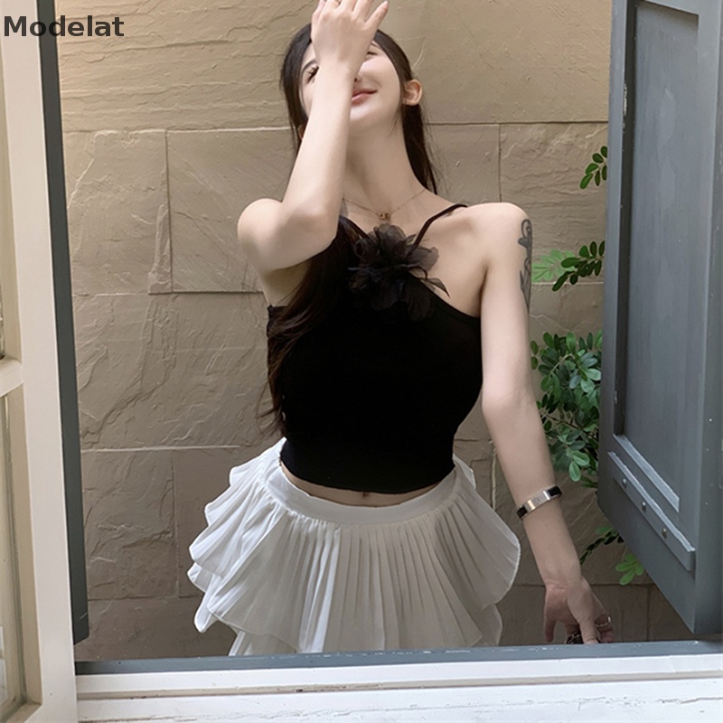 Áo Dệt Kim Hai Dây Màu Trơn Họa Tiết Hoa Thời Trang Mùa Hè Gợi Cảm Cho Nữ