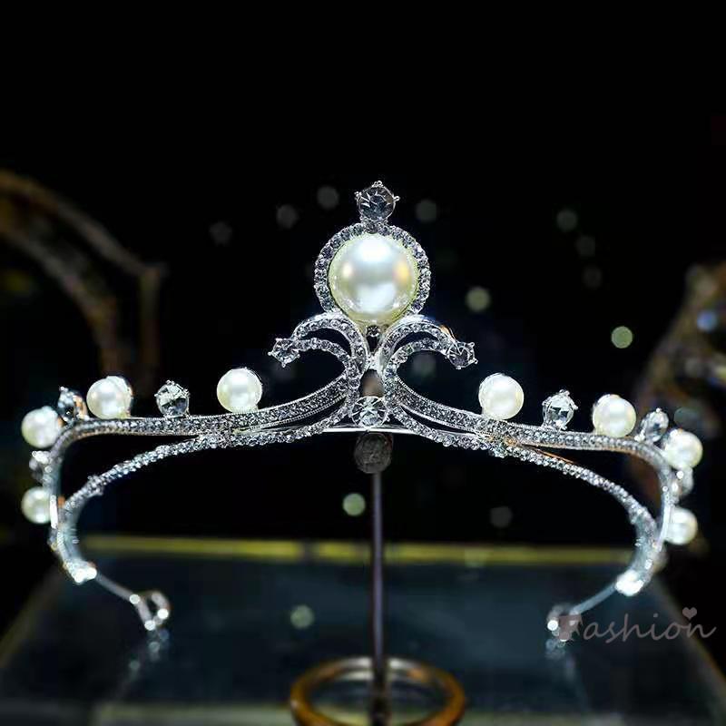 Vương Miện Cô Dâu Đính Kim Cương Lấp Lánh Phong Cách Hàn Quốc Kiểu Mới