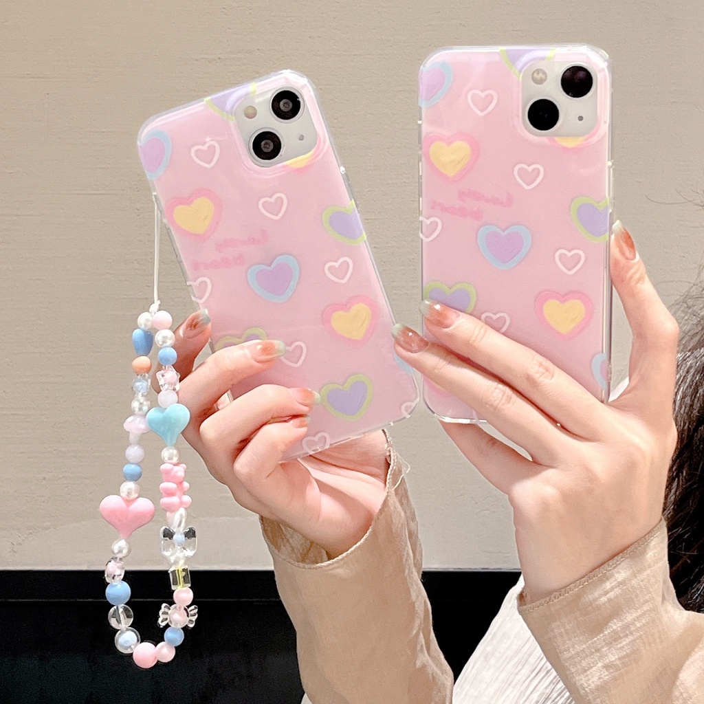 Ốp Điện Thoại Chống Sốc Hai Mặt Kèm Dây Đeo Cho IPhone 14 13 12 11 Pro Max