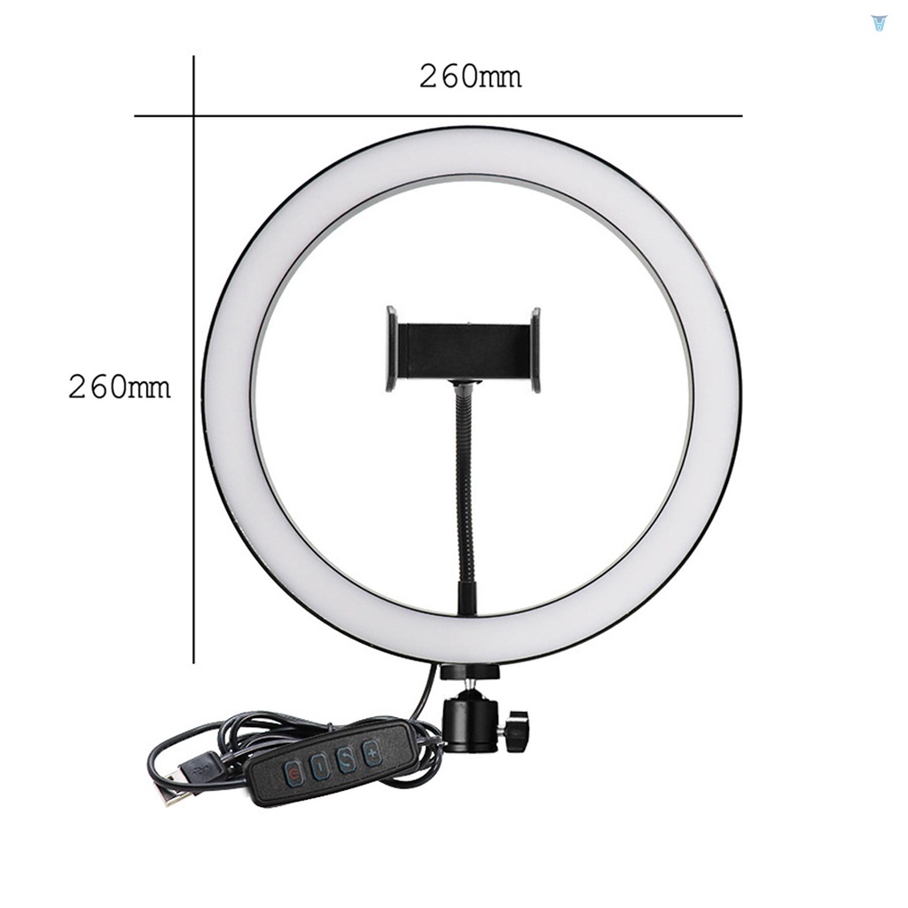 Đèn LED Tròn 10 '' Kẹp Điện Thoại Có Thể Điều Chỉnh Độ Sáng Hỗ Trợ Quay Video / Phát Trực Tiếp