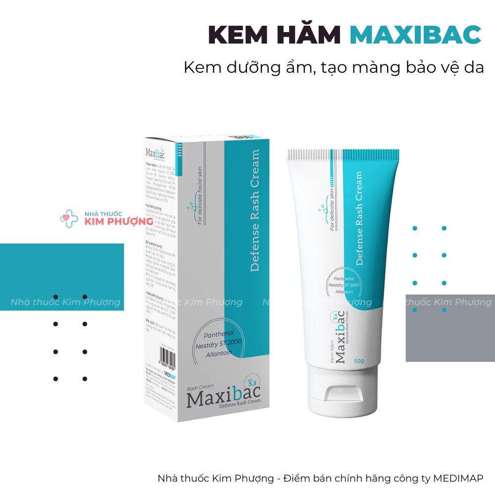 Kem hăm bảo vệ da Maxibac pH 5.5 Hộp 50g - Chính hãng Medimap - Defense Rash Cream